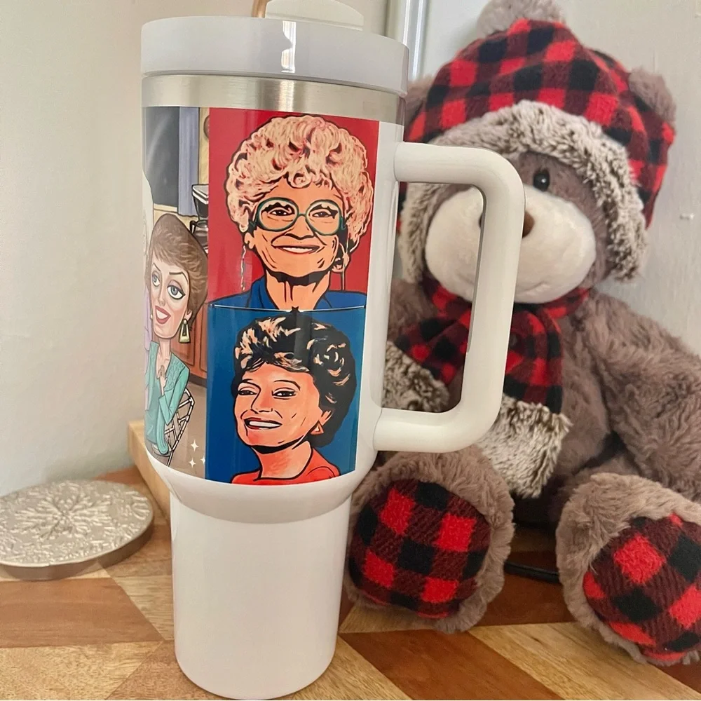 TV Show Golden Girls 40 oz Tumbler/Water bottle/Mug with handle and straw.Birthd - Picture 2 of 8